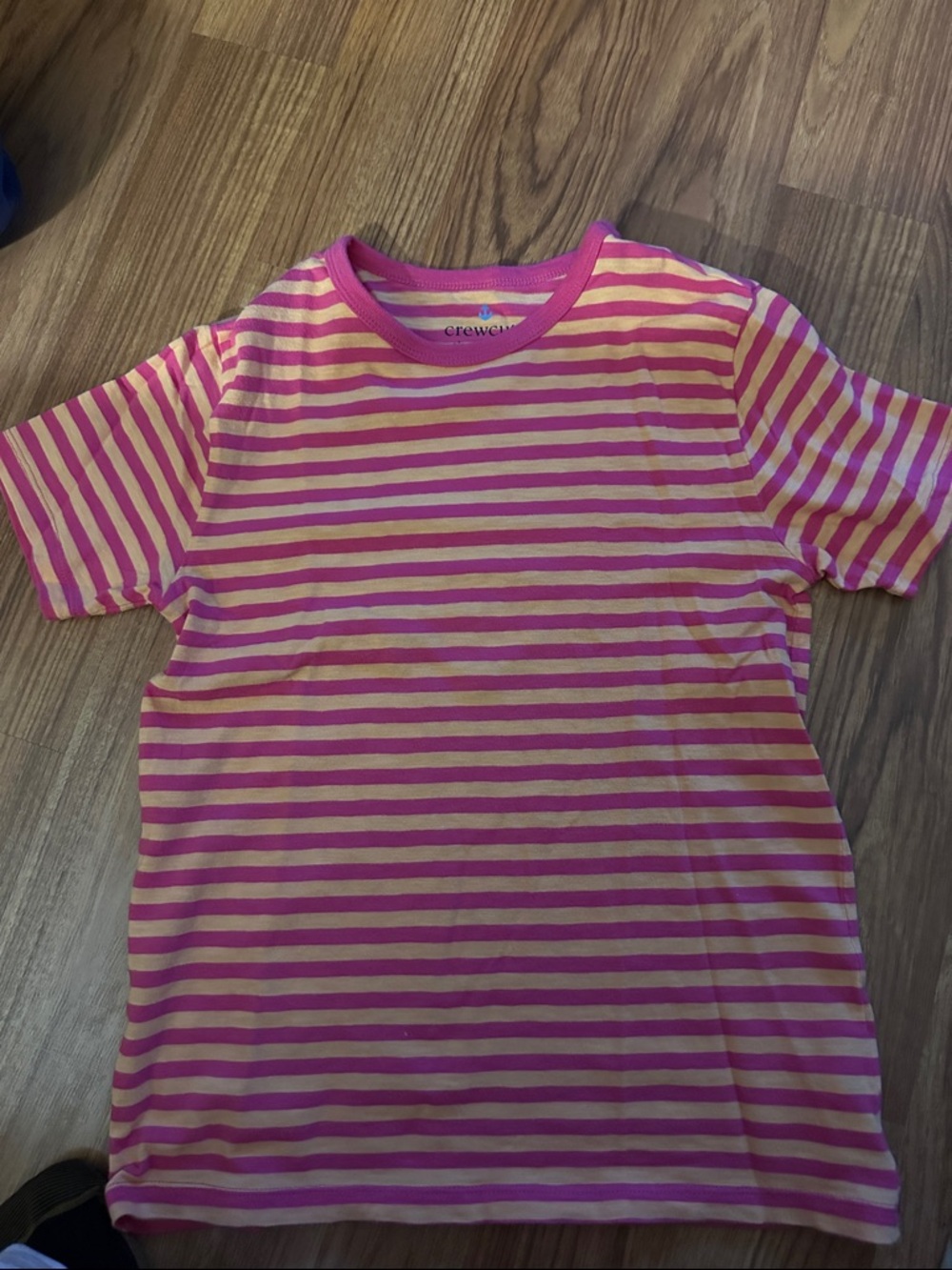 Crewcuts Pink and Cream Striped Short Sleeve Tee - Bold Stripes